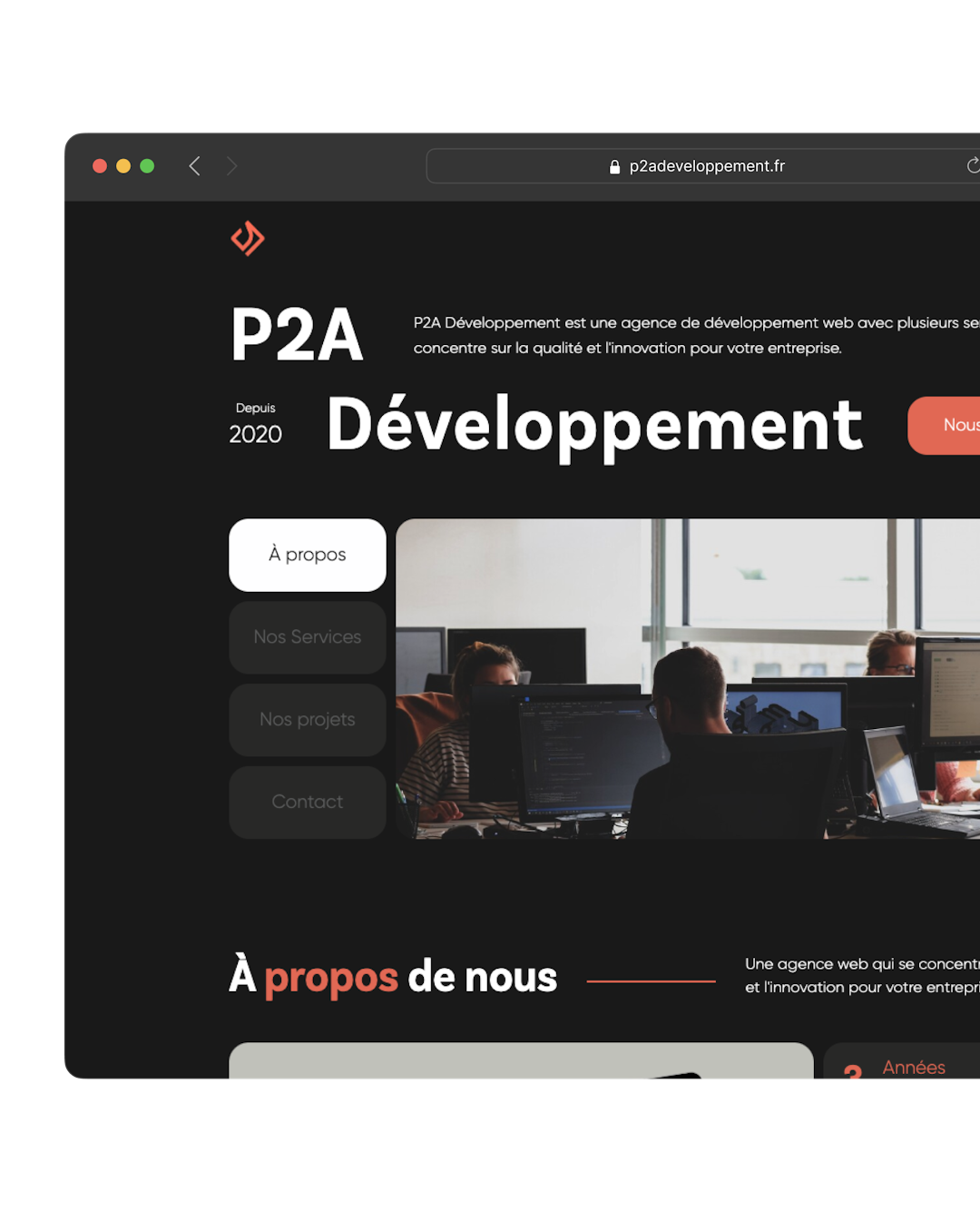 P2A Développement － Site vitrine agence web